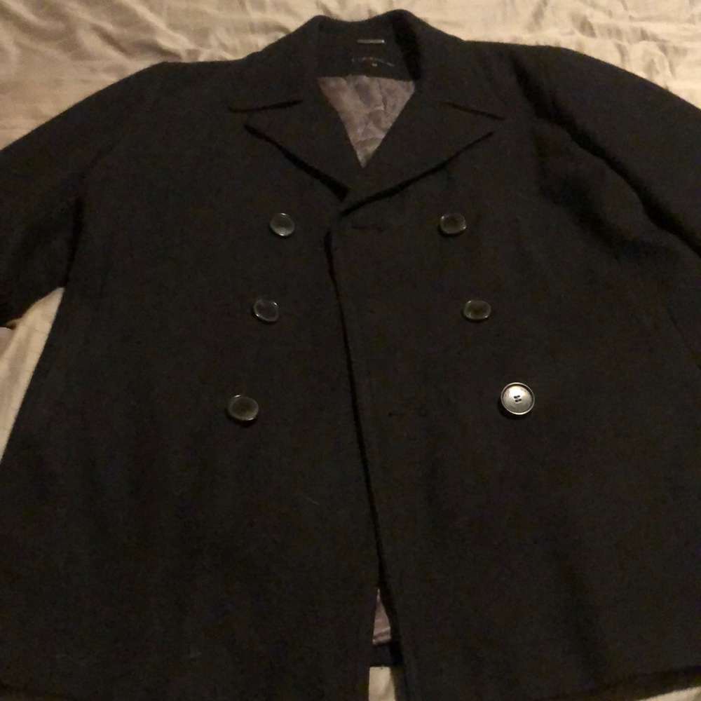 Calvin Klein Wool Blend Peacoat in Black - Size Medium